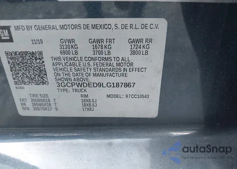 2020 Chevrolet Silverado 1500 2Wd Short Bed Rst from USA, damaged, VIN 3GCPWDED9LG187867